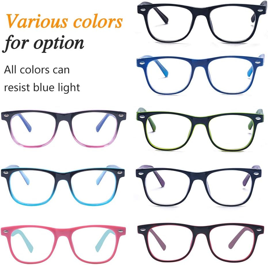 Blue Light Glasses for Kids Computer Blue Light Blocking Glasses for Boys and Gilrs Age 3-12 anti Eyestrain