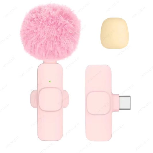 New Wireless Lavalier Microphone Portable Audio Video Recording Mini Microphone for Iphone Android PC Camera Live Gaming Phone