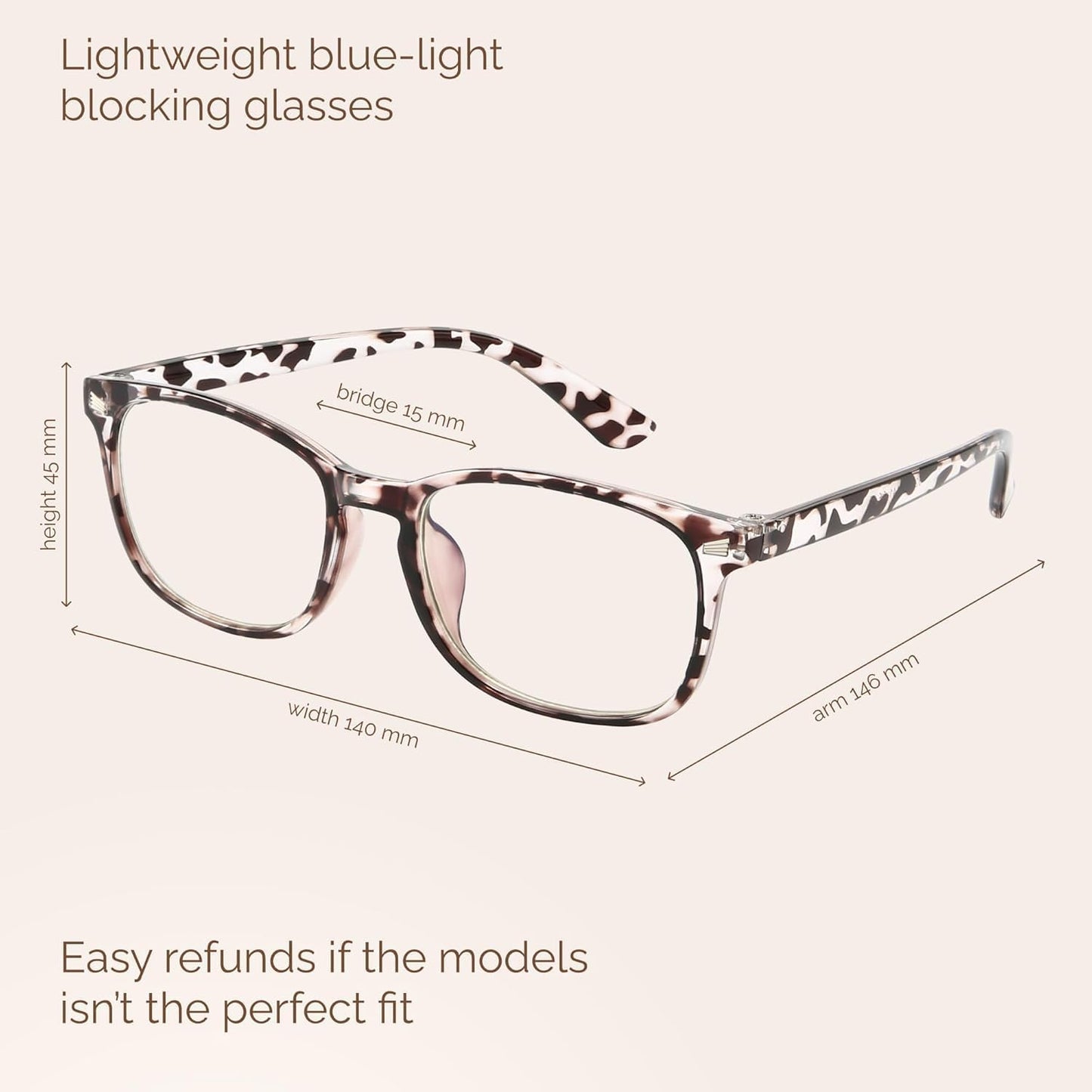 Blue Light Blocking Glasses for Computer Gaming, Fashion Fake Helps Reduce Screen Fatigue Eyeglasses for Women Men