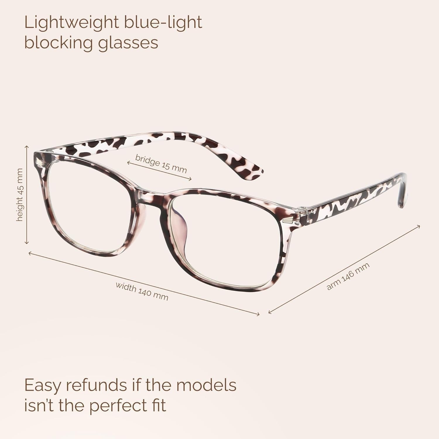 Blue Light Blocking Glasses for Computer Gaming, Fashion Fake Helps Reduce Screen Fatigue Eyeglasses for Women Men