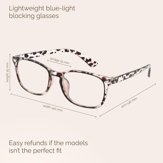 Blue Light Blocking Glasses for Computer Gaming, Fashion Fake Helps Reduce Screen Fatigue Eyeglasses for Women Men