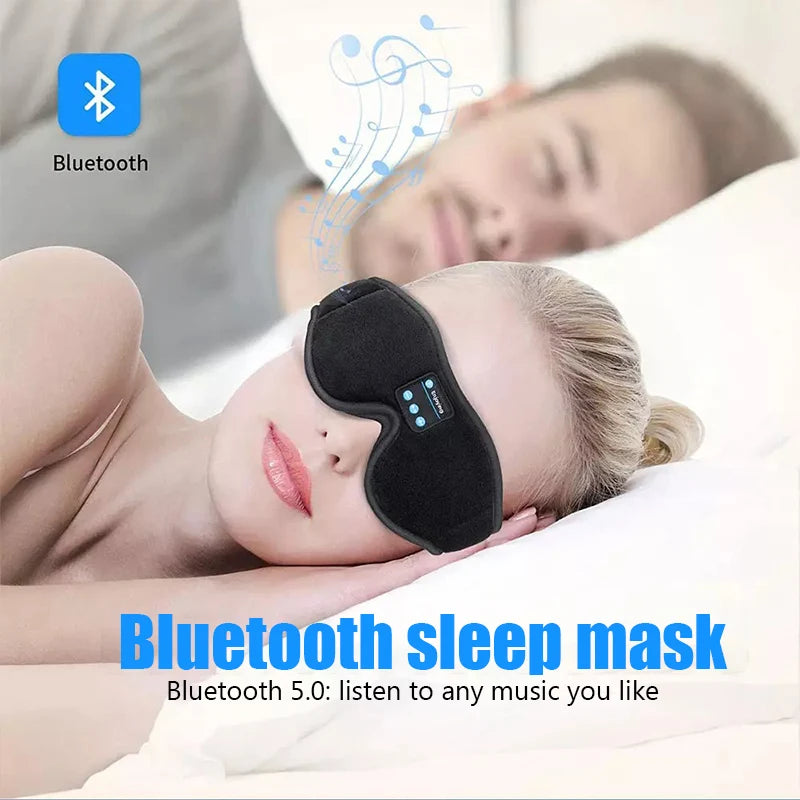 3D Bluetooth Sleeping Headphones Eye Mask Music Play Headband Headset Soft Elastic Comfortable Music Earphones Eye Mask Travel