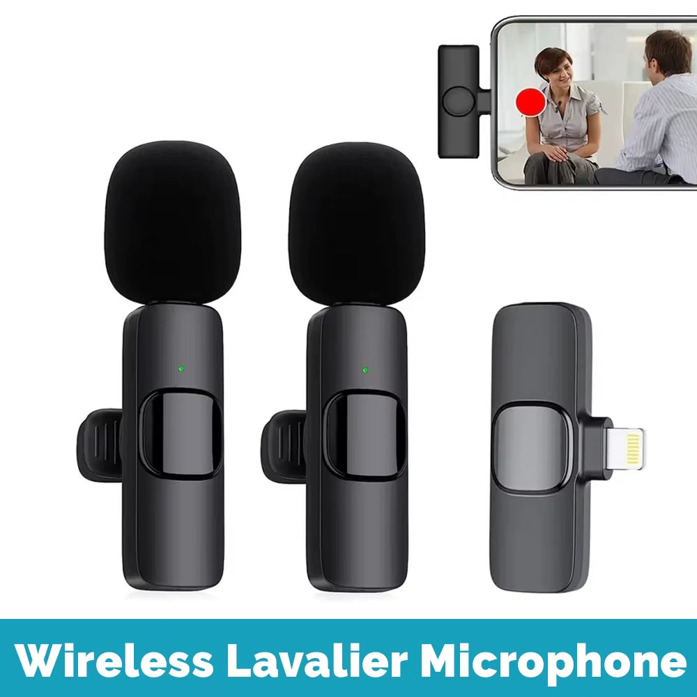 New Wireless Lavalier Microphone Portable Audio Video Recording Mini Microphone for Iphone Ios Live Gaming Phone