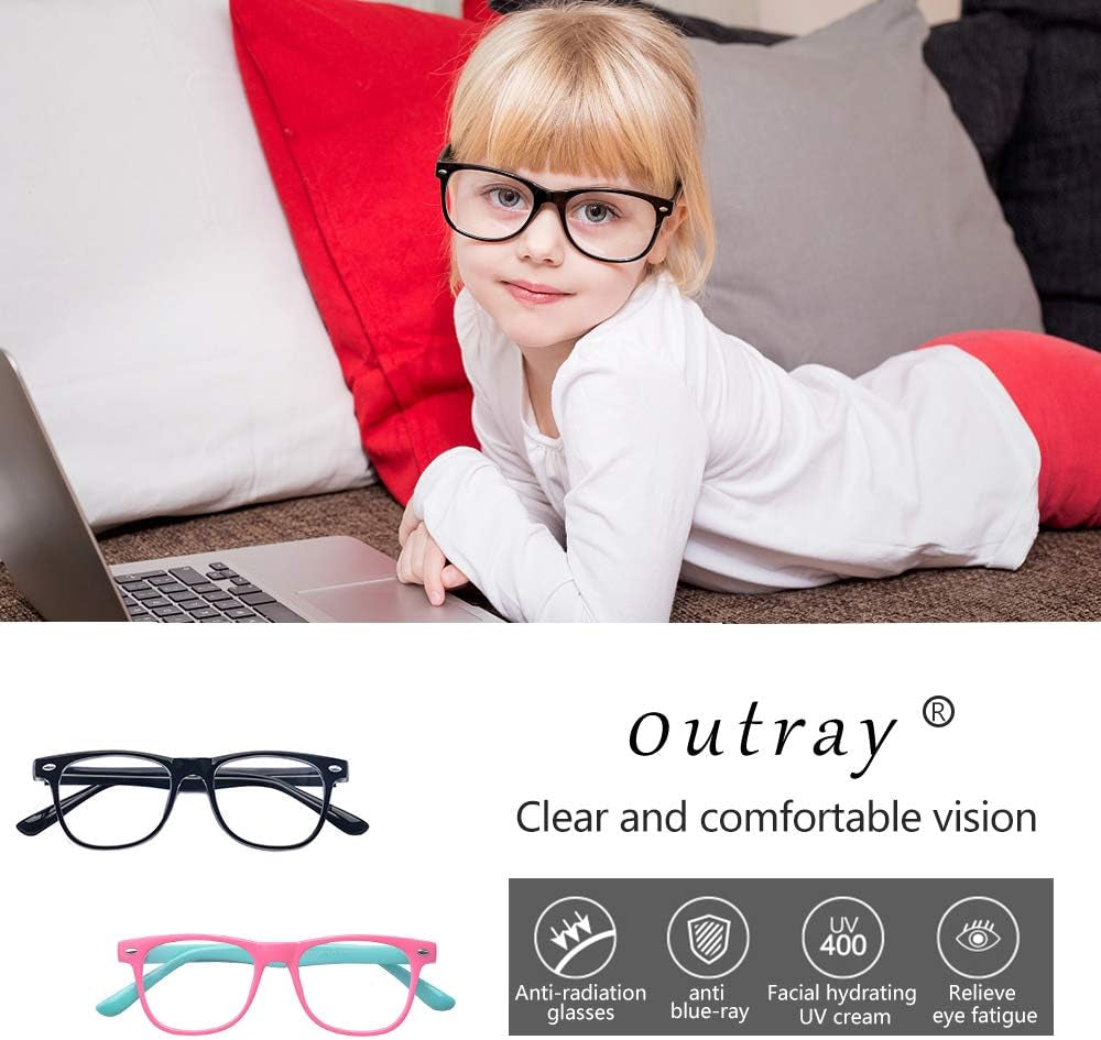 Blue Light Glasses for Kids Computer Blue Light Blocking Glasses for Boys and Gilrs Age 3-12 anti Eyestrain