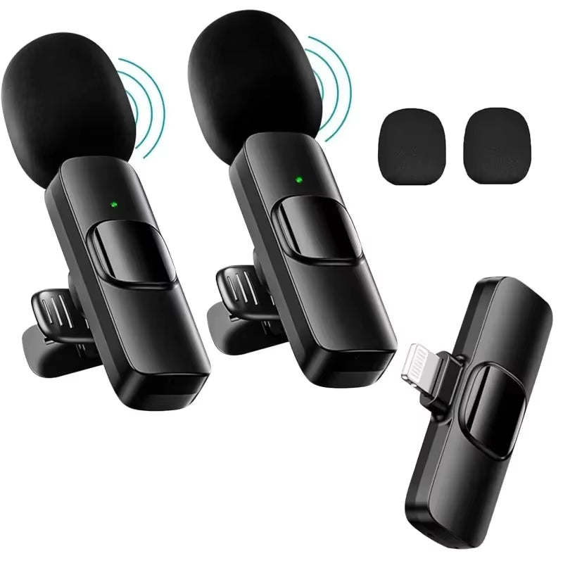 Mini Wireless Microphone for Mobile Phones Wireless Lavalier Microphone for Iphone Video Recording Live Streaming Youtube Tik