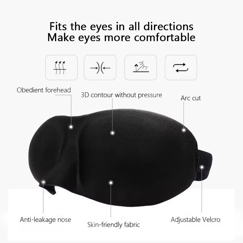 3D Sleep Mask Eyepatch Natural Block Out Light Eyeshade Cover Shade Eye Patch Women Men Soft Portable Blindfold Travel Eye Mask