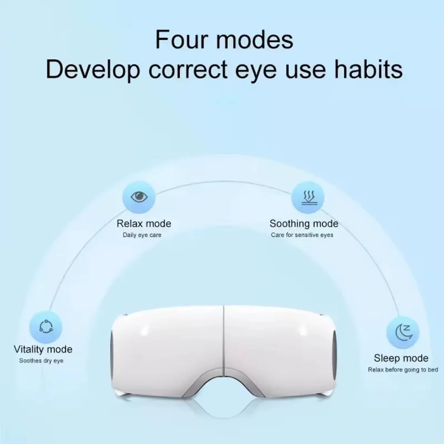 Rechargeable, Portable Eye Massager with Heat for Relaxation and Eye Care, Featuring 5 Modes to Reduce Eye Strain, Dark Circles,