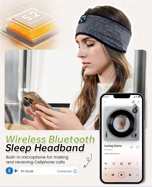 Bluetooth Sleep Headphones Headband - Soft Elastic Comfortable Headband, Gifts for Men, Women, Teenagers