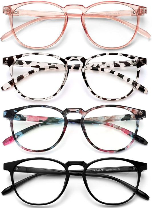 Blue Light Blocking Glasses for Women/Men - 4Pack Computer Reading/Gaming/Tv/Phones Glasses anti UV Glare Eyestrain