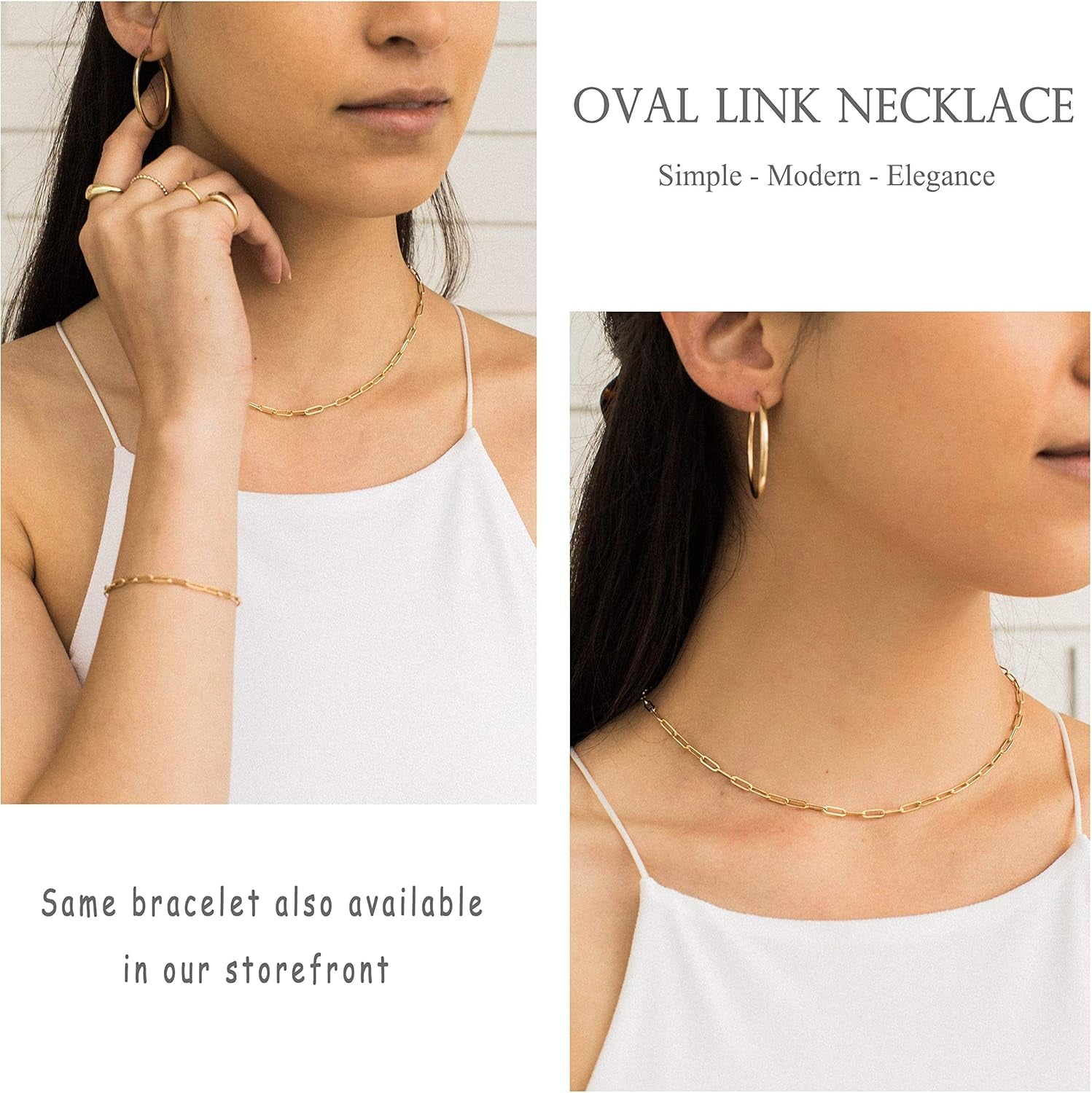 18K Gold Plated Paperclip Chain Choker Satellite Chain Freshwater Cultured Biwa Pearl Pendant Necklace Dainty Jewelry for Women